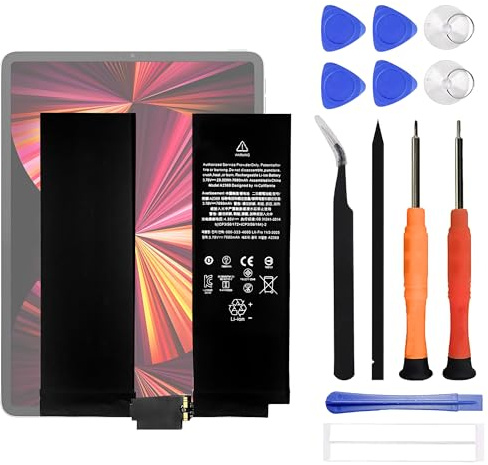 VUXYIT A2369 compatibile con IPA-d Pro 11 pollici 2021/2022 4a generazione, iPad Pro 11 3a generazione 2021 Series batteria di ricambio per A2301 A2377 A2459 A2460 con kit di attrezzi di riparazione
