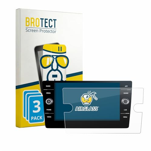 BROTECT 3 Stück Schutzglas für Volkswagen T6.1 California Discover Media 8 (2020-2024) Schutzfolie Panzer Folie Glas[Kratzfest, Ultra-]