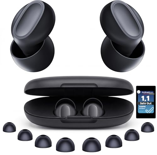 #1 2026 New Version VANPIE Tappi Orecchie Dormire, Tappi Auricolari Silicone 37dB Bambini, Orecchie Europee. Anti-Rumore, Russamento, Concerti E Dormienti Laterali. (Nero)