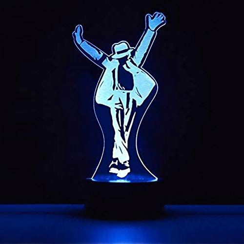 Michael Jackson regalo 3D lampade illusione ottica 7 colori Touch Switch cambiando luce notturna per la camera da letto decorazione casa