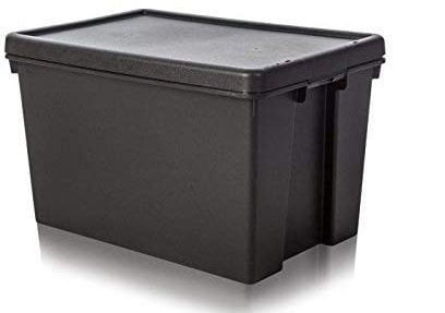 Wham Bam Heavy Duty Recycling Box 62 Litres with Lid 59.5 x 40 x 37 cm Black