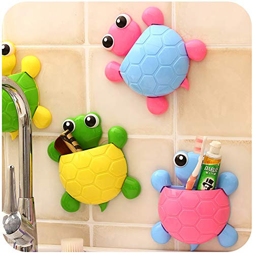 ulofpc Creativo Lindo Dibujos Animados niños Pared Ventosa Montaje Tortuga Cepillo de Dientes sostenedor de la Caja del envase