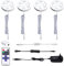 AIBOO LED Lampe Sous Meuble Cuisine avec Telecommande RF Sans Fil, Rond Ultra Slim Eclairage Encastré pour Placard, Prise Européenne, 4 Paquets Lumières LED pour vitrine 12V 8W (Blanc Froide 6000K)