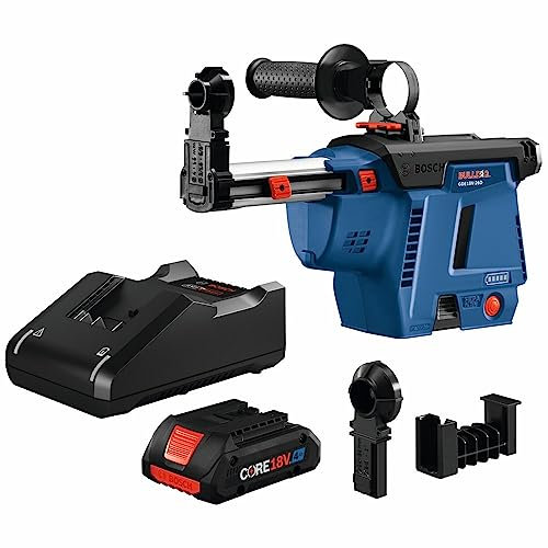 BOSCH GDE18V-26DB15 SDS-plus Bulldog mobiler Staubabsaugungs-Kit mit (1) CORE18V 4.0Ah Kompaktbatterie