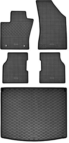 Passgenaue Kofferraumwanne und Gummifußmatten geeignet für Jeep Compass ab 2017 + Gurtschoner