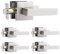 Probrico 5 Pack Square Interior Passage Door Lever for Hallway Stainless Steel Closet Two Sides Flat Reversible Door Handle with Latch Brushed Nickel