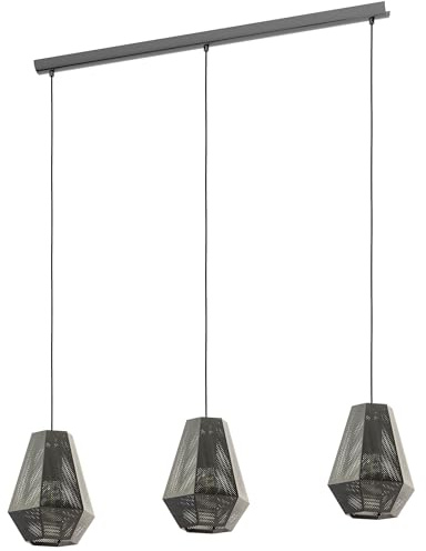 Eglo Pendant Light Chiavica, 3-Light Hanging Lamp Industrial Vintage