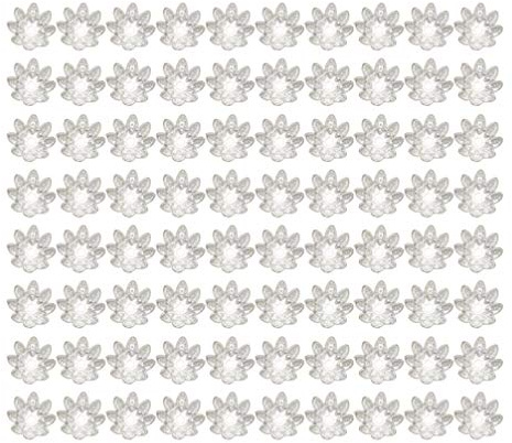 Milisten 500 stücke perlenkappen Lotus Form perlen abstandshalter Armband Halskette zubehör für DIY Handwerk schmuck Machen (Silber 8mm)