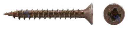 1000 vis 2,5 x 18 mm tout filetage IROX acier bruni bronze tête cruciforme Pozidriv PZD plat Vis pour bois et aggloméré 2,5 x 18 panneaux