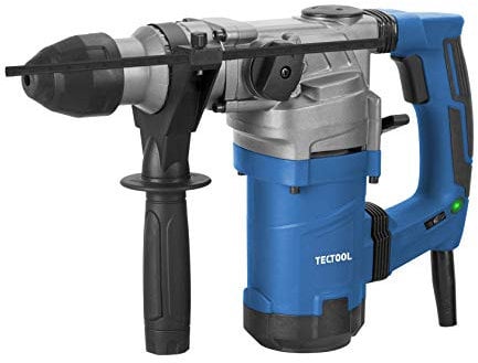 TECTOOL SDS-Plus Bohrhammer TRH 1600 | 1600 Watt, 5,5 Joule Schlagkraft | 4-in-1 Funktionen | Antivibrationsgriff, inkl. Zubehör & Koffer | Profi-Qualität für schwere Arbeiten