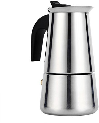 Zerodis 100ml/200ml/300ml/450ml Coffee Maker Moka Pot Stainless Steel Moka Pot Espresso Coffee Maker Stove Home Office Use Stainless Steel Coffee Pot Can Put Induction Cooker(01)