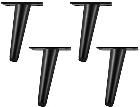 Pieds de Table Pieds pour Meuble Pieds de Meubles de Cône 4 PCS Pieds d'Armoire en Acier Inoxydable Obliques avec Base Silencieuse