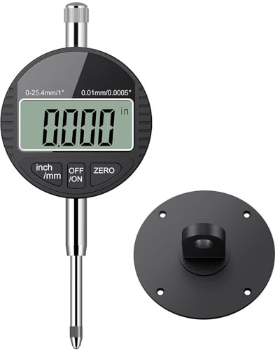 AUTOUTLET Digitale Messuhr 0.01/0.0005'', digitale Messuhr Messtaster 0-25.4mm/1'' Messbereich, mit LCD Anzeige, Digital Indikator Messgerät Dial Test Indicators für Labor Werkstatt usw(schwarz)