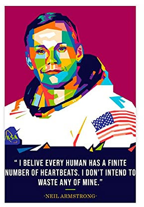 Neil Armstrong Celebrity Quotes Retro Dekoration 1 Leinwand Poster Schlafzimmer Dekor Sport Landschaft Büro Zimmer Dekor Geschenk Ungerahmt: 30 x 45 cm