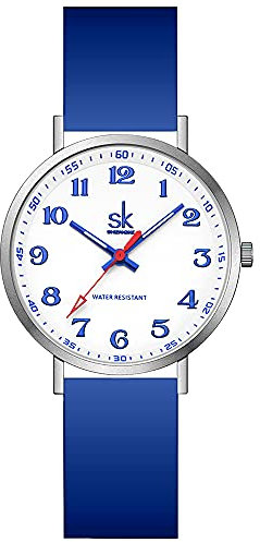 SK Scrub ultra sottile alla moda Orologio da donna per professionisti medici, infermieri, medici, studenti Orologio con quadrante di facile lettura, cinturino in silicone colorato (Blue)