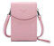 Gallantry Sac Pochette Bandoulière Téléphone Portable Femmes - Mini Sac Smartphone Zippé 6.5 Pouces Max Pour Iphone 12 13 Pro - Multifonction Carte PU Cuir Léger - Chic Tendance - Rose