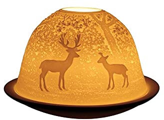 Nordic Light Candle Shade-Reindeer, White Patterned, One Size