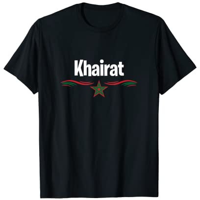 Marokko-Flagge arabischer muslimischer Name Khairat T-Shirt