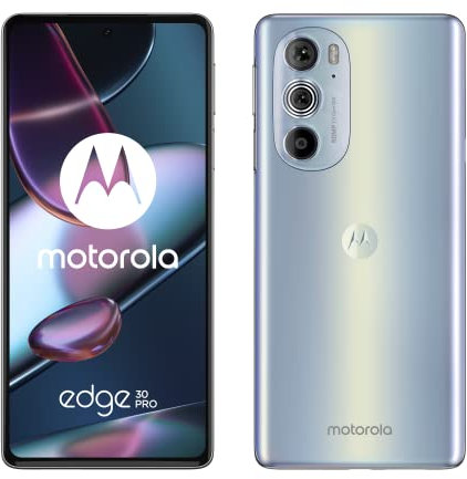 Motorola Edge 30 Pro Smartphone, 5G, Android 12, Blanc (Stardust White), Écran 6,7
