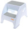 Dreambaby Toddler & Me 2 Up Step Stool, Toddler Step Stool Suitable for Adults, Holds Up To 135kg, Toilet Steps for Toddlers & Adults, Anti Slip Pads, Toilet Training Steps, Bathroom Stool - Grey