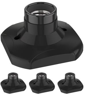 ledscom.de 4 Stück Deckenleuchte/Lampenfassung ELEKTRA, schwarz, 1x E27 max. 60W
