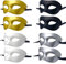 LECMACY Masque de mascarade pour hommes et femmes, Rome vénitienne demi-visage yeux masques Mardi Gras Costume de fête à thème ensembles de Cosplay-taille unique (2x(w+b+g+s)/8pcs)