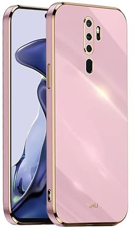 EASSGU Marco Electrochapado Funda para OPPO A9 2020 / OPPO A5 2020 (6.5 Inches) Carcasa Protectora de Color de Silicona TPU Suave - Morado