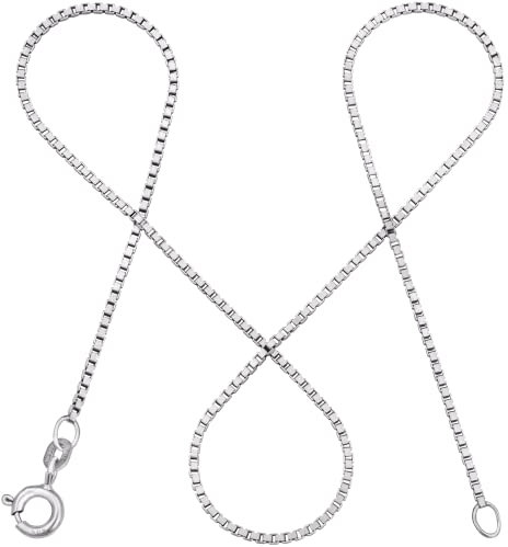 modabilé Damen Venezianerkette aus 585er Weißgold (50cm I 1,2mm breit) I Goldkette 585 ohne Anhänger I Zarte Halskette für Frauen I Echtgold Kette I Goldkettchen