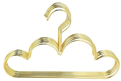 COSINE Lot de 10 cintres antidérapants en métal pour enfants, cintres dorés en forme de nuage