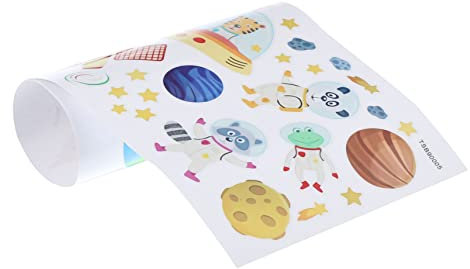 Toyvian 1 Blatt Platz Dekorative Aufkleber Pvc-hauswandaufkleber Astronauten-wandaufkleber Astronauten-tapete Raumschiff-wanddekoration Raumaufkleber Für Schlafzimmer Fenster Wandschmuck