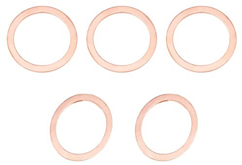 DTGN 30.3mmx38mmx1.5mm(IDxADxT) Flach Kupfer Versiegelung Unterlegscheibe - 5Pack - Gut für Industrieanlagen M30 Schrauben - Kupfer Flach Ring Dichtungen