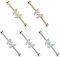 beyoutifulthings Industrial-Piercing SET viele Farben Kristall Schmetterling Industrial-Barbell Industrial-Bar Chirurgenstahl Stab-länge 38-mm