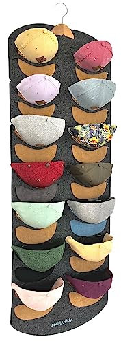 Soulbuddy Cap Organizer für 14 Caps | Aufbewahrung für Schirmmützen | Hängeregal für Kappen | Hat Storage | Baseball Cap Halter