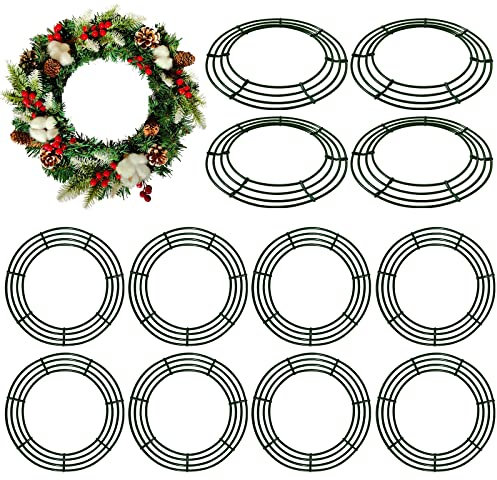 Thealyn 12 Pack 35cm Metal Wreath Frame Wire Wreath Rings for Christmas New Year Party Home Decor Crafts Supplies (14 Inch)