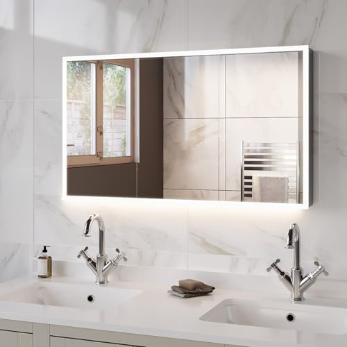 Ursa Triple Door Chrome Mirrored Bathroom Cabinet with Lights Bluetooth Speaker & Demister 1200 x 700mm