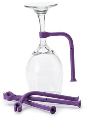 BESTonZON 4pcs Silicone Stemware Wine Glass Rack Wine Rack Countertop Space Saving Cups Holder Stackable Wall Mounted