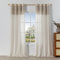 MYSKY HOME Vorhang Gardinen Wohnzimmer Vorhänge mit Ösen 2er Set Gardine Leinenoptik H 260 x B 140 cm Natürlicher Boho Stil Halbtransparent Geometrisches Muster Curtains, Braun