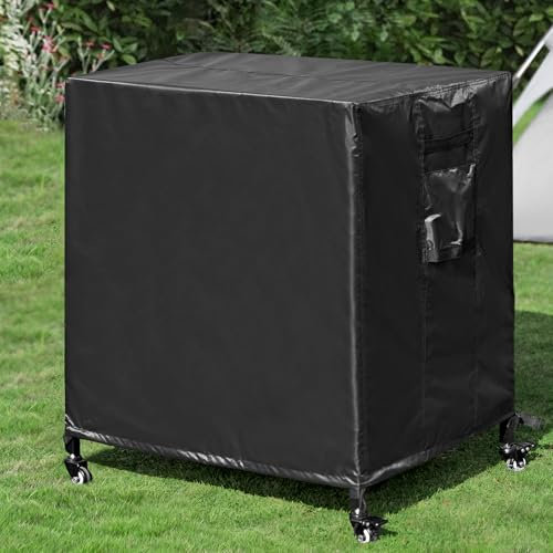 WEASHUME Outdoor Grill Cart Cover - Waterproof Pizza Oven Stand - Heavy Duty Food Prep Cart Table Cover