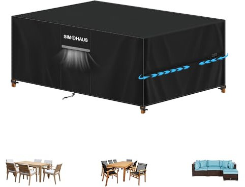 SIMPHAUS Housse Protection Salon de Jardin Exterieur Housse Table Protection Table Jardin Exterieur Housse Exterieure Mobilier Jardin Housse de Table Jardin Rectangulaire Imperméable 170x100x74cm