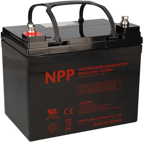 NPP Blei-Akku AGM NPD 12-33 12V 33Ah Zyklenfest Wie 12LS-33, MP36-12C, U1-36NE - Langlebig - Wartungsfrei - Zuverlässig - Ersatzakku - Akku - Batterie