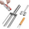 mumisuto Aparato para Hacer Albóndigas, Máquina con 1 Cucharada Doble y 1 Tenedor para Albóndigas, Molde Croquetas, Acero Inoxidable, Albondigas Molde, para Galletas, Masas, Albóndigas