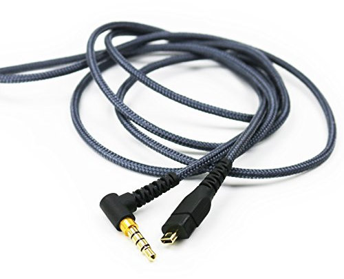 ABLET 2m(6.6ft) Grau Gaming-Headset-Kabel für SteelSeries Arctis 3, 5, 7, Prime, Pro mit 3,5mm (1/8) Y-Splitter und Tangle-Free Nylon für PC, PS4, Xbox One, Mac, Tablet, Smartphone