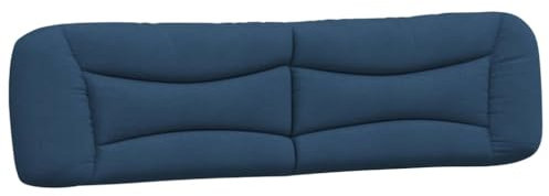 vidaXL Kopfteil Kissen, Kopfteilkissen mit Reißverschluss, Rückenkissen mit hervorragender Rückenlehne, Kopfkissen Lesekissen, Blau 200cm Stoff