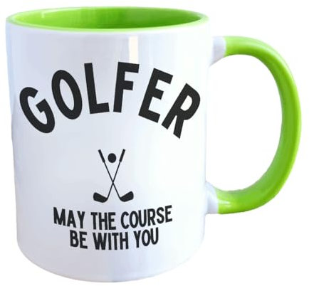 Worry Less Design Funny Golf Mug - 330ml Ceramic Mug - Golf Gifts for Men - Presents for The Golfer - Gifts for Golfers - May The Course Be with You