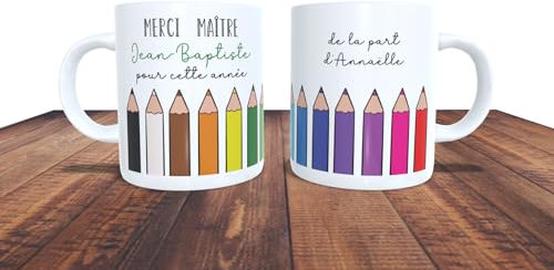 Mug Merci maitre pour cette année personnalisé - Idée Cadeau pour la fin d'année scolaire - cadeau personnalisé instituteur - cadeau maitre école - mug personnalisé maitre ecole