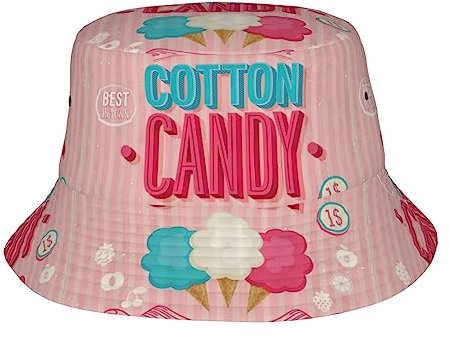 Fischerhut, Fischerhut, Sonnenhut, Sonnenhut, Sonnenhut, Unisex, Erwachsene, bunt, Marmor-Druck, Sonnenhut, Outdoor, Reisen, Strand, COTTON CANDY, One size