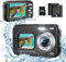 Cámara Digital Impermeable 4K 48MP Autofocus Cámara subacuática con Tarjeta de Memoria 64G Selfie Dual Pantallas con Zoom Digital 16X, cámara compacta para niños/Principiantes (Negro)
