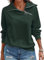 Cuptacc Pullover für Damen Half Zip Langarm Oberteile Herbst Modische Dunkel Grün Sweatshirt Damen Ohne Kapuze Dunkel Grün, Groß L 42-44