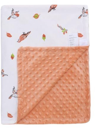 LAT LEE AND TOWN Babydecken Superweiche Neugeborene Schlafdecken Kinderzimmer Bettdecke mit Gepunkteter Rückseite für Kleinkinder Babys Mädchen Jungen (Aquarell Vogel, L)