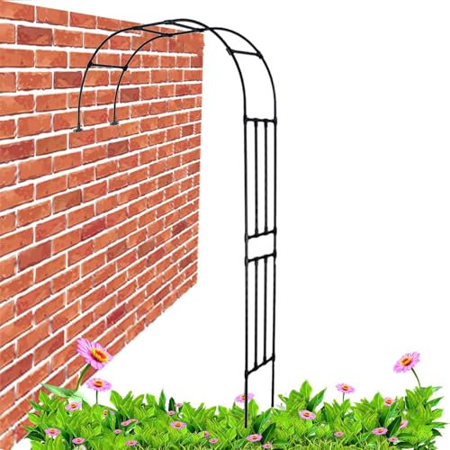 NOIRDA Rosenbogen Aus Metall Halbbogen, 2,4.0m Hoher Wetterfester Gartenbogen Hochzeitsbogen, Torbogen Rankhilfe Spalier Für Kletterpflanzen, Gartendekoration(Black,150cm/59in)